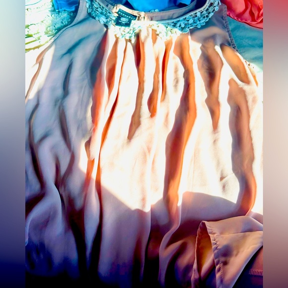 Ballerina Lace Collar Flowy Dusty Pink Top - Picture 8 of 8